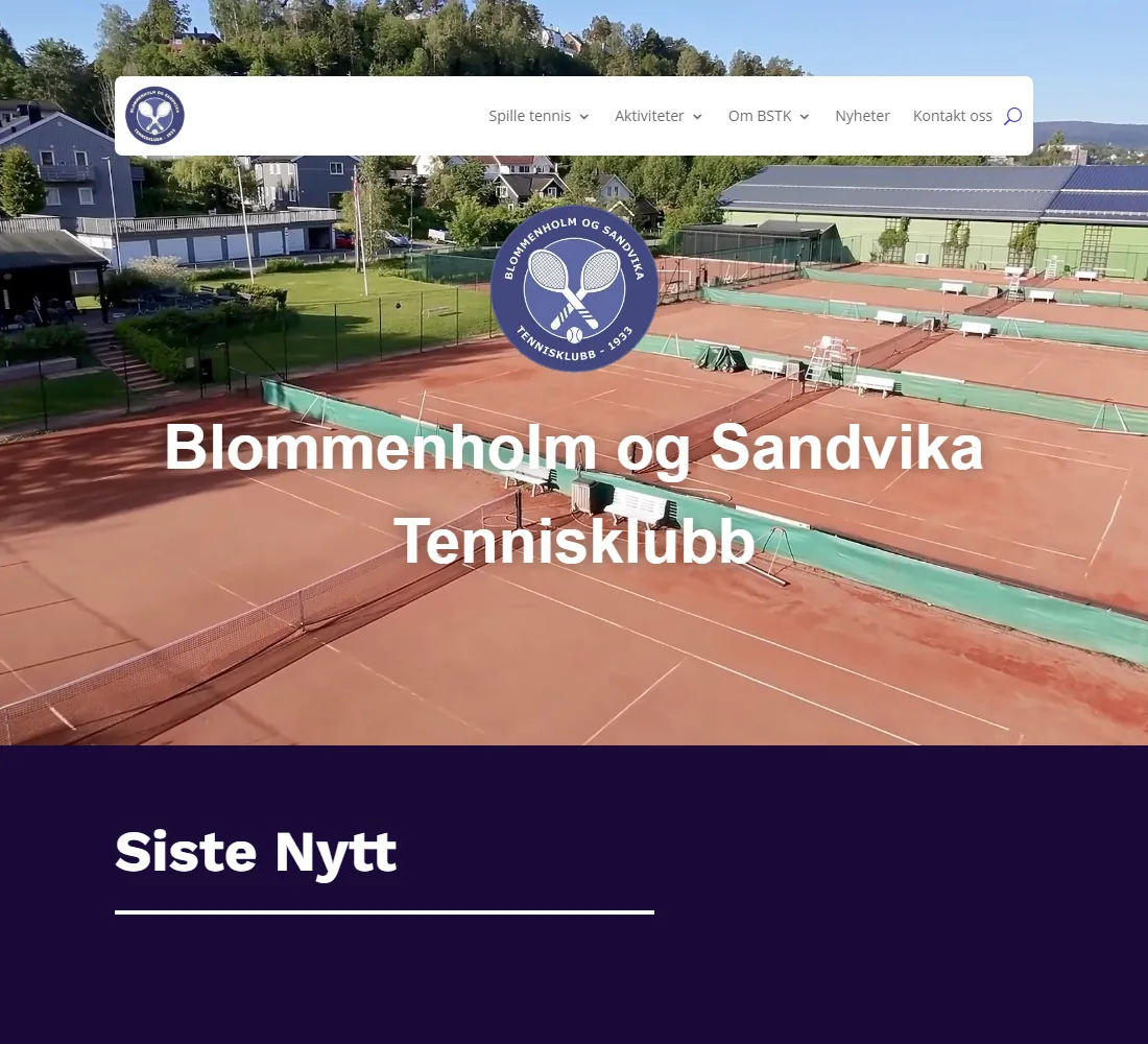 Forsiden til Blommenholm og Sandvika Tennisklubb