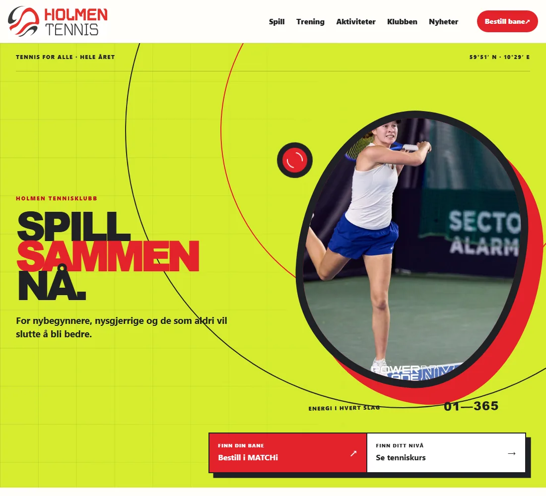 Forsiden til Holmen Tennisklubb