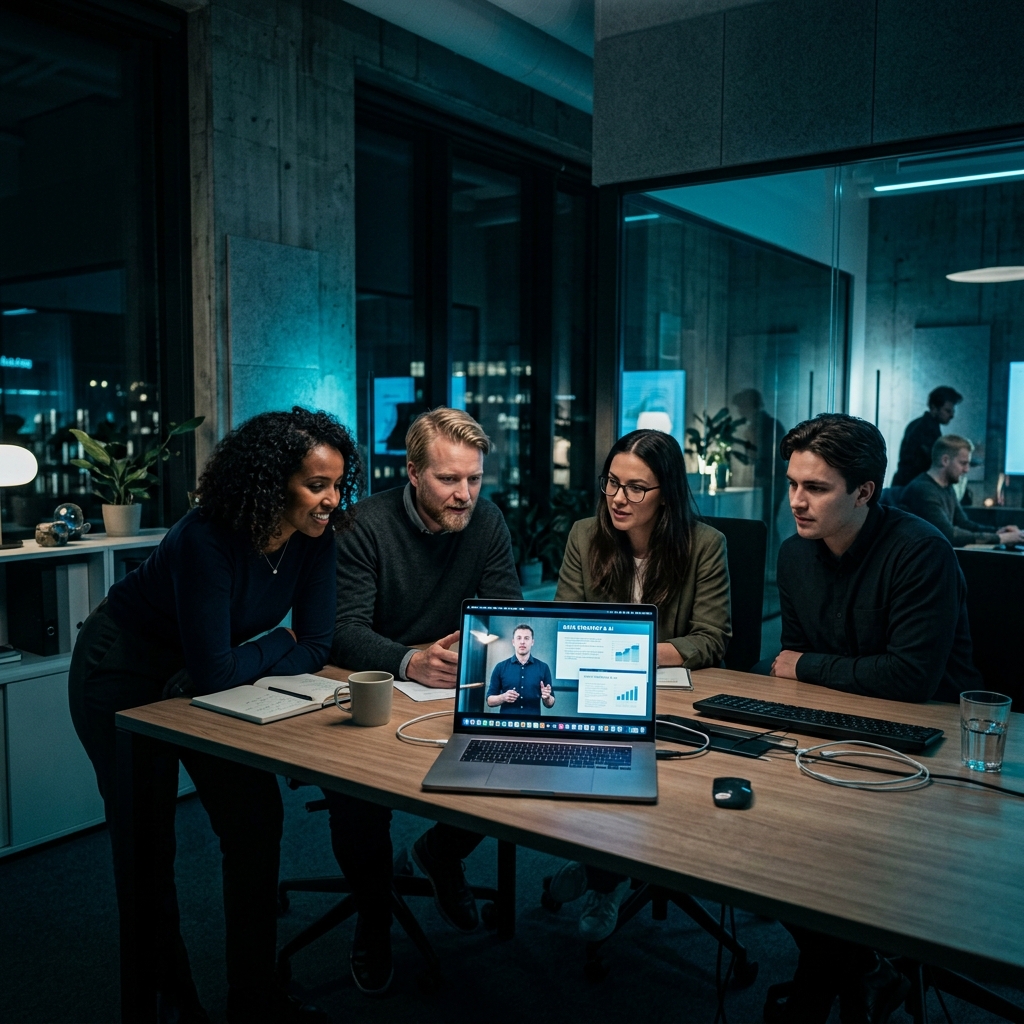 Medarbeider i digitalt kursmøte